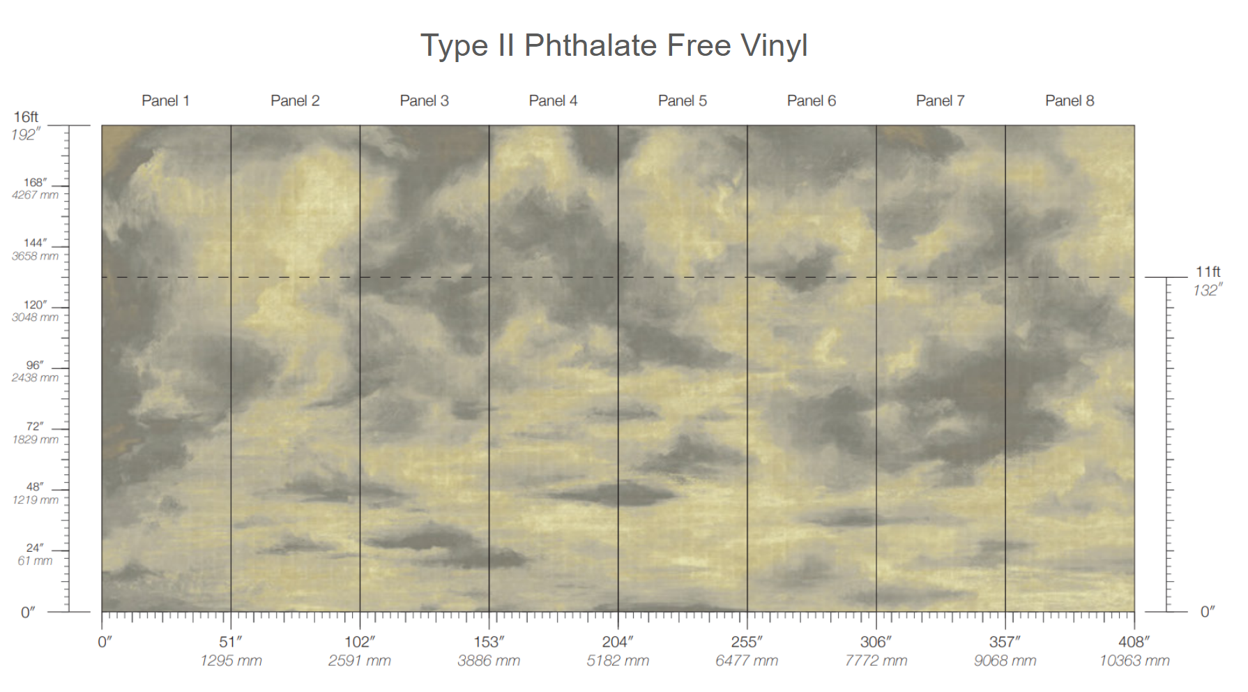 Calico: Atmosphere Mural Wallpaper in 
Solstice.