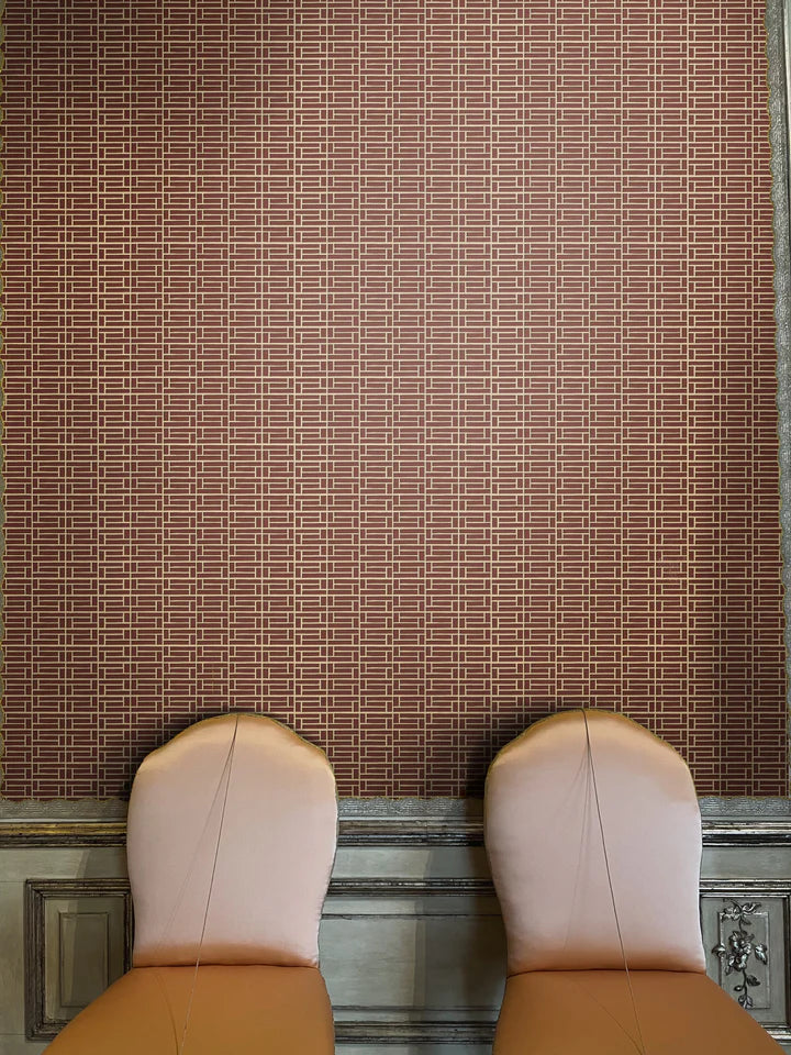 Papier: Lattice Maximal Wallpaper in Leather