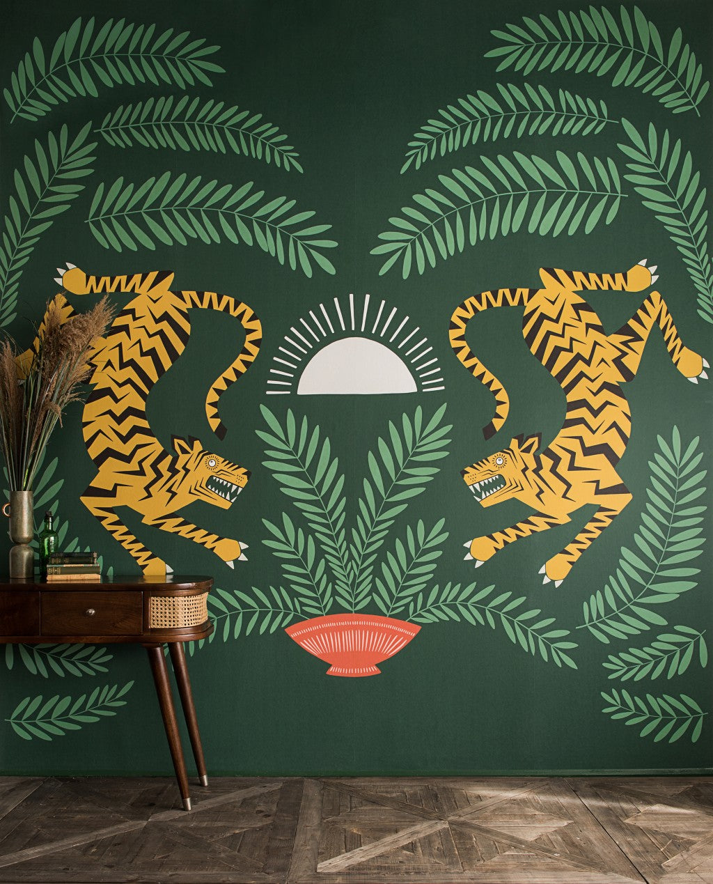 Green: Tigers & Plants Mural