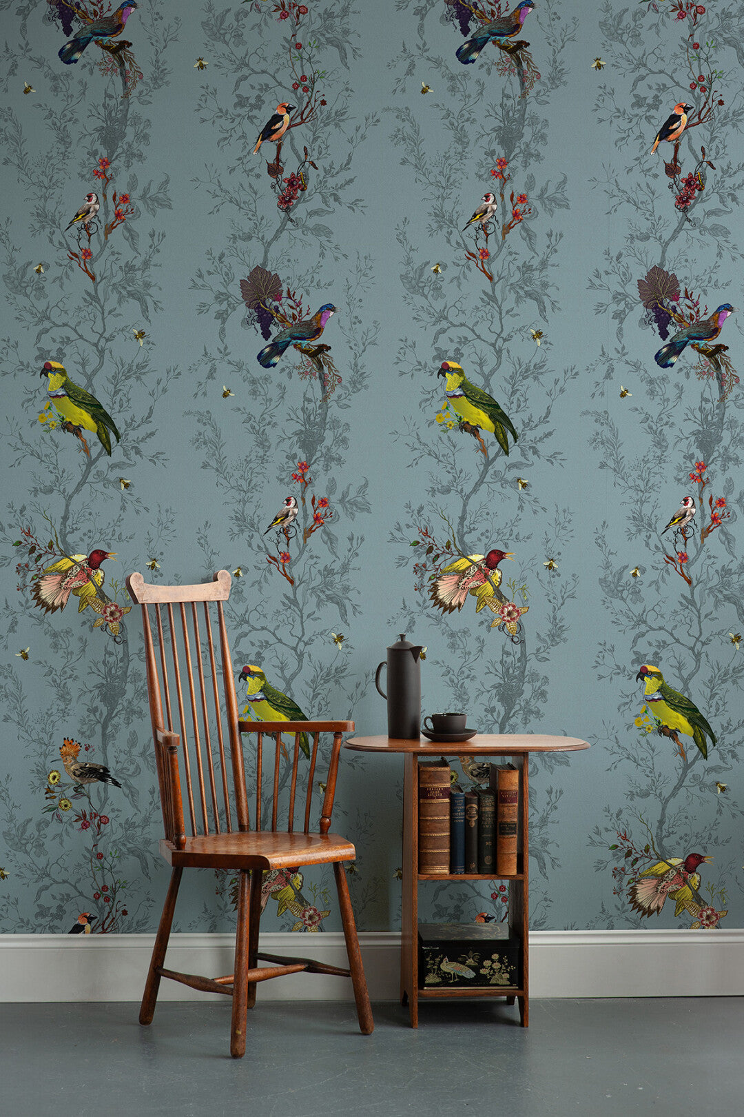 light-blue-chinoiserie-bird-wallpaper-install.jpg