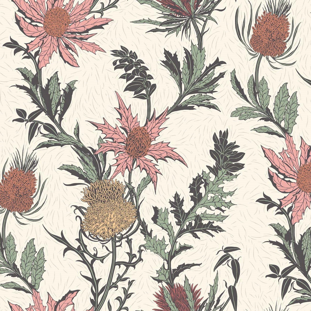 Thistle – Walnut Wallpaper